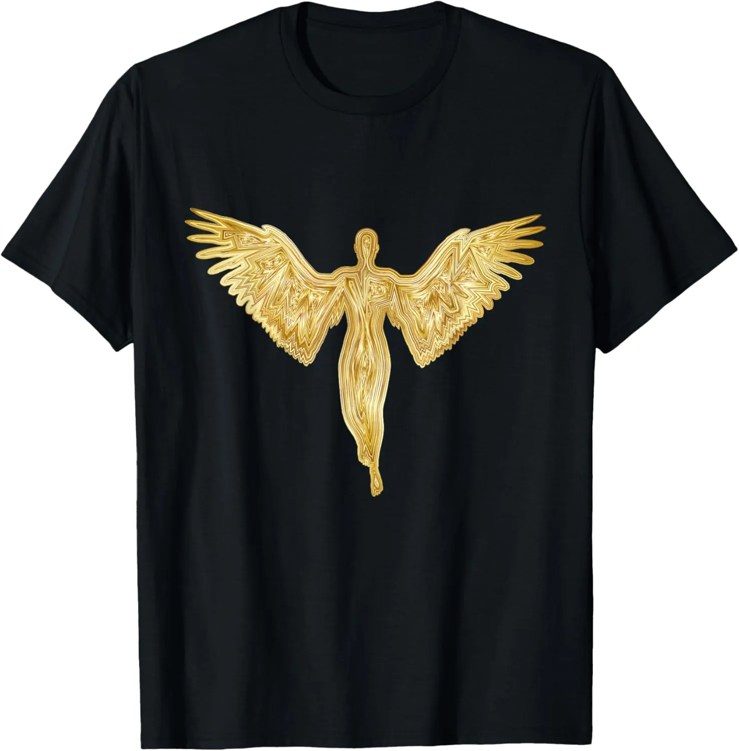 Guardian Angel with Wings in shiny gold,Art Design T-Shirt T-Shirt