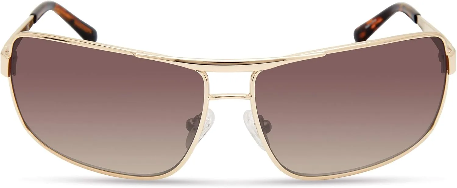 GUESS Men's Wrapped Navigator Pilot Sunglasses