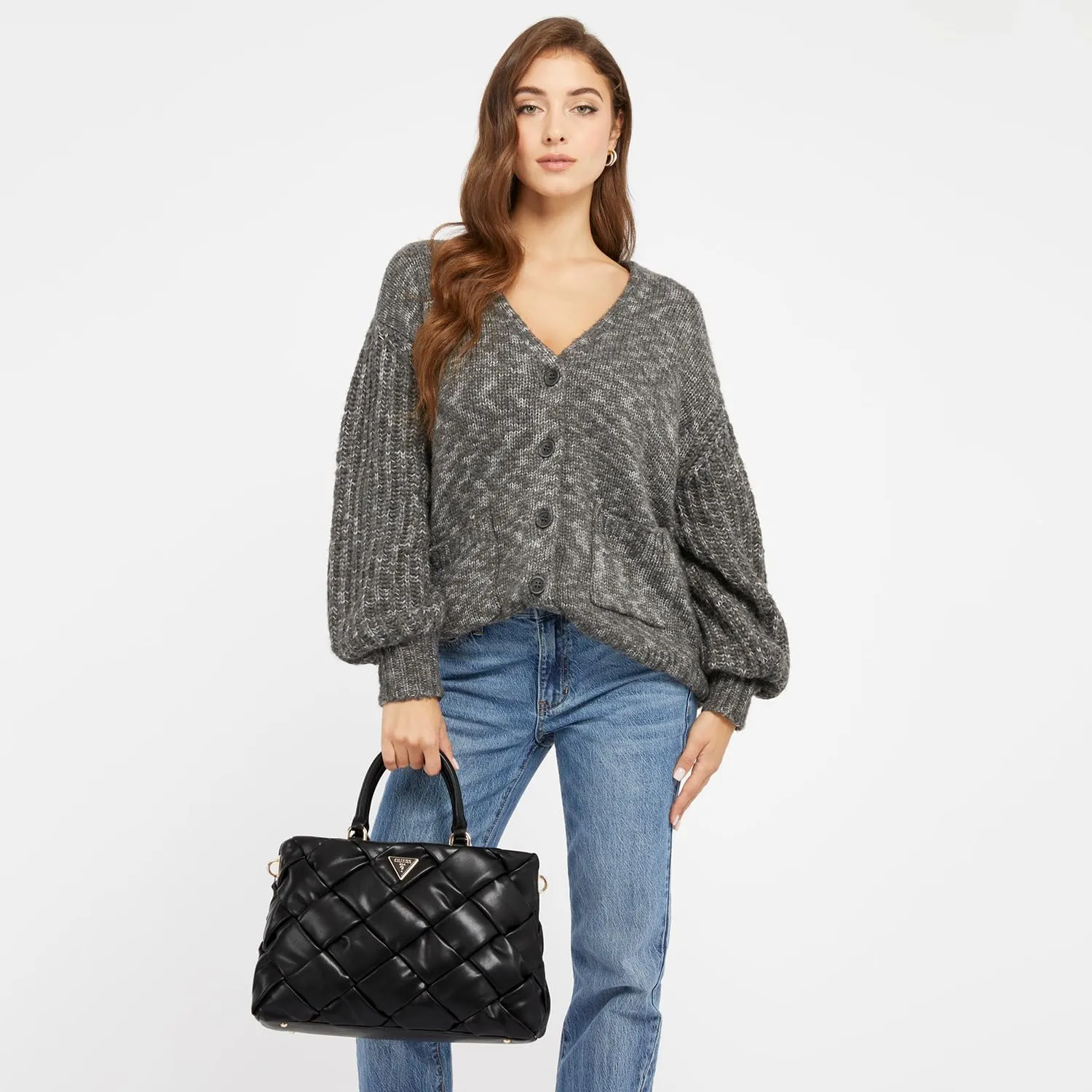 GUESS Zaina Woven Girlfriend Satchel