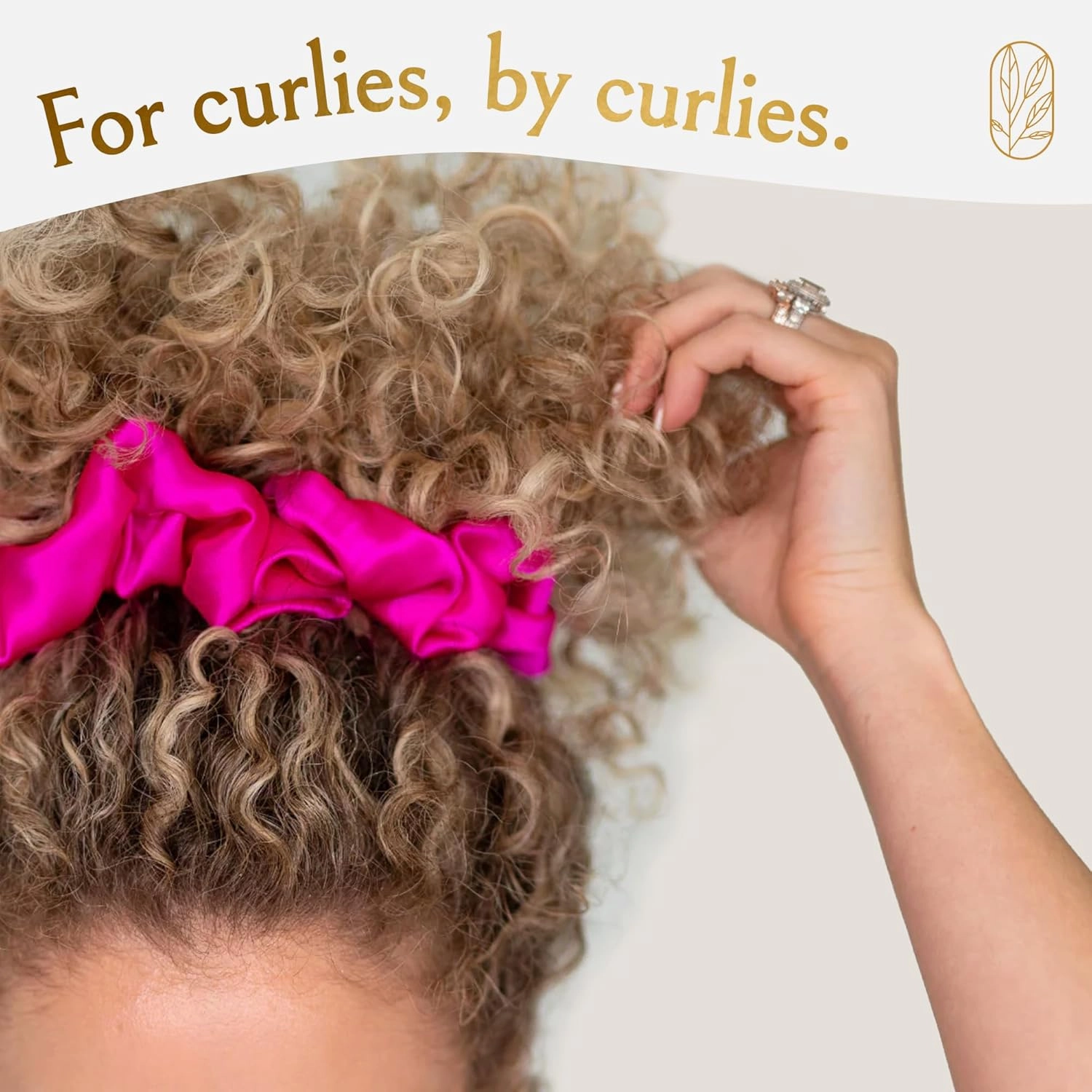 Hair Scrunchies for Women, Extra Large Silk Scrunchies for Curly Hairs, Silk Ties No Damage for Thick Hair, Ponytail Holders - Hot Pink Peony, XL
