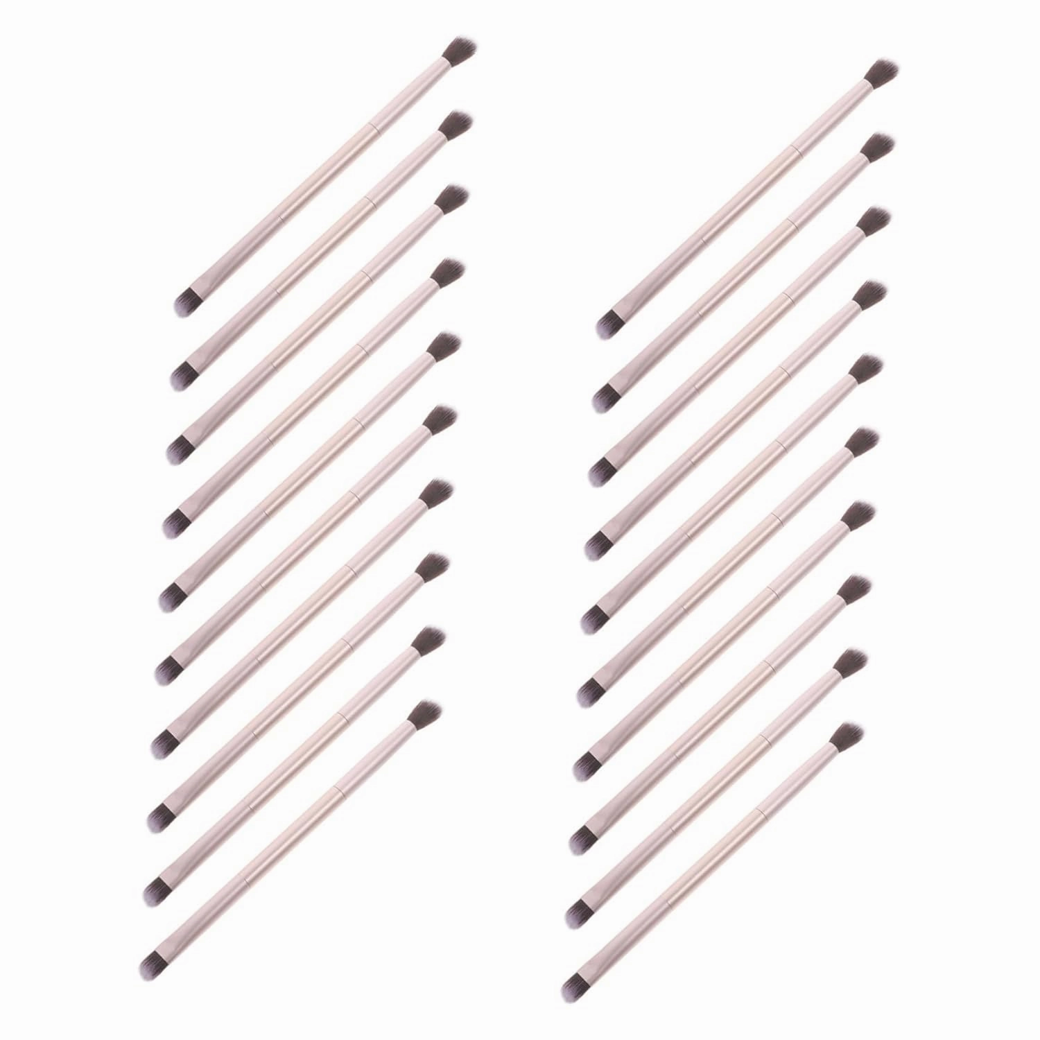 Happyyami 20pcs Double Ended Eyeshadow Brushes Soft Bristles Makeup Tools for Precision Application Elegant Design for All Skin and Beauty Enthusiasts