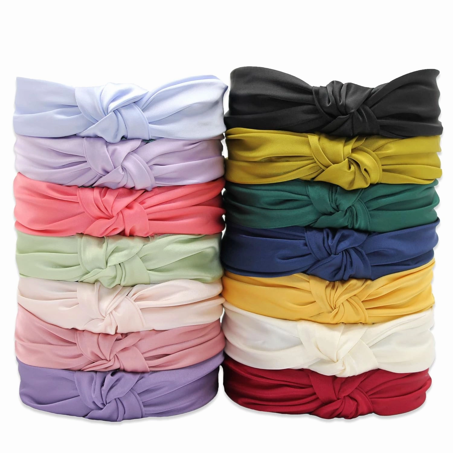 Headbands for Women, Dusty Pink Satin Knotted Headband Made of Silk Quality Satin Fabric, Fashion Designer Top Knot Head band