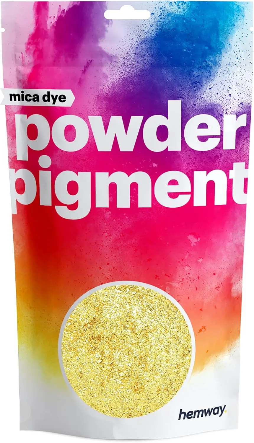 Hemway Mica Pigment Colour Powder Cosmetic Soap Bath Bomb Eyeshadow Nail Art Sparkle Eye Shadow Bath Bombs Pearlescent Foundation Iron Oxide - Metallic Sparkle 24K Gold - 100g / 3.5oz