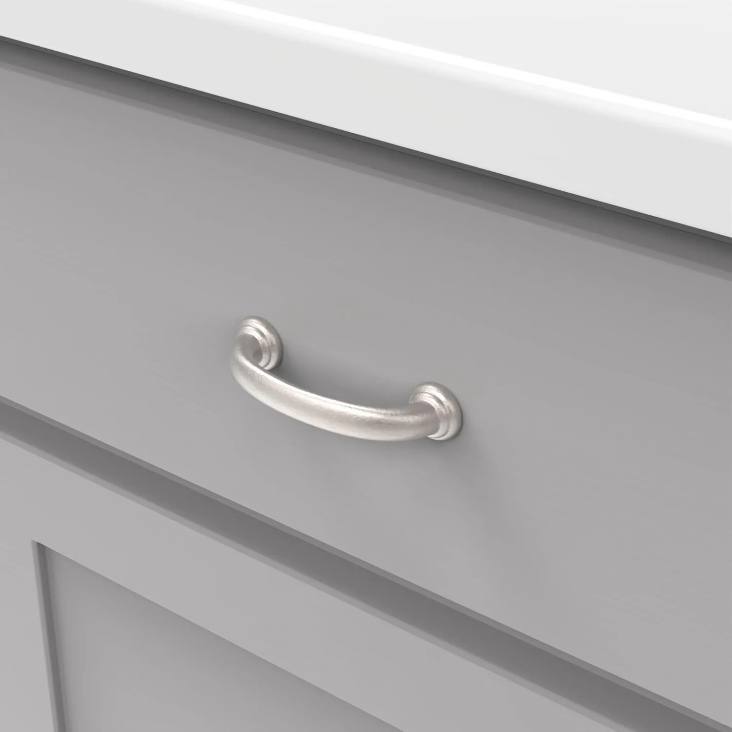 Hickory Hardware 10 Pack Solid Core Kitchen Cabinet Pulls, Luxury Cabinet Handles, Hardware for Doors & Dresser Drawers, 3 Inch Hole Center, Stainless Steel, Zephyr Collection