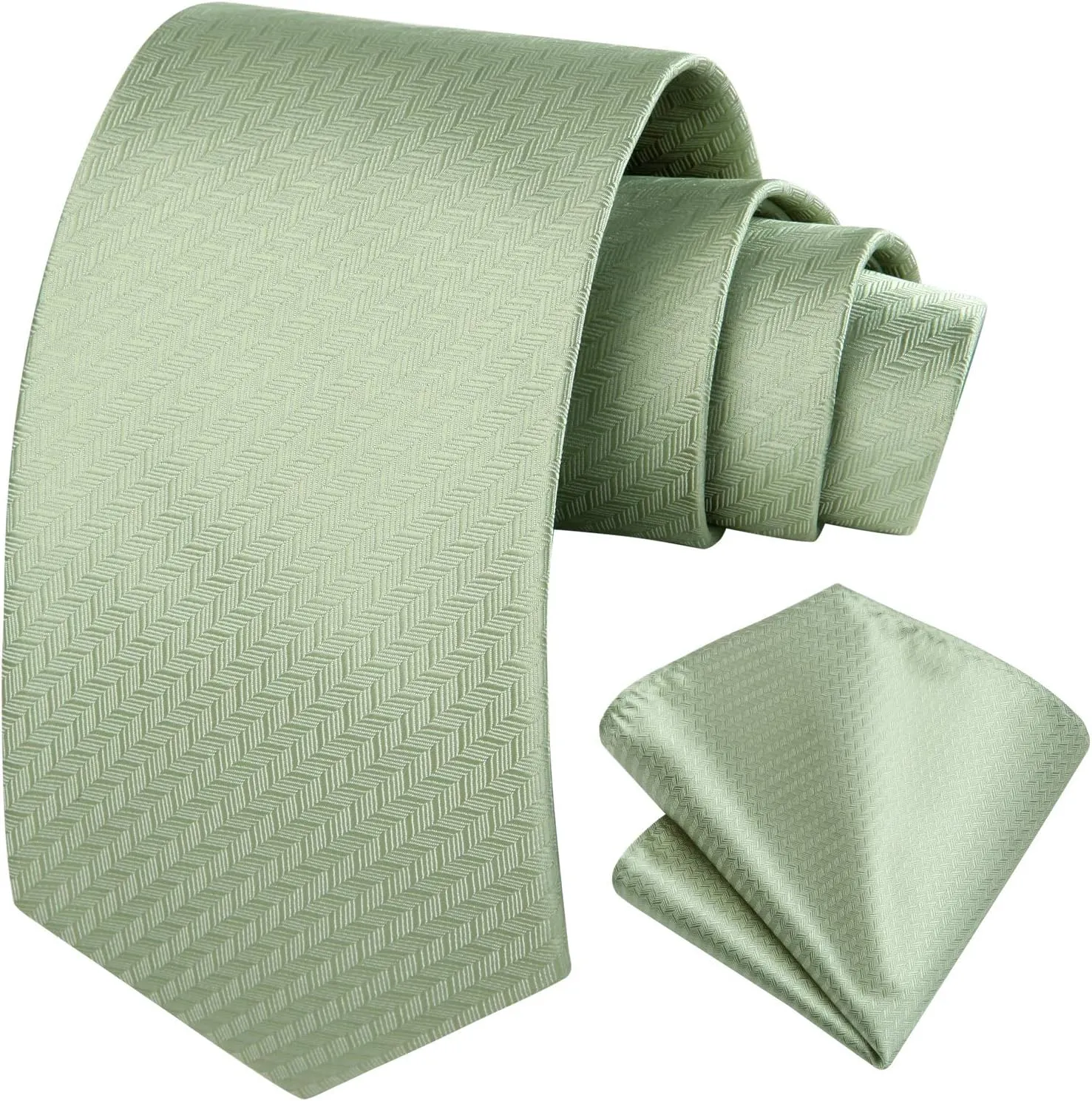 HISDERN Ties for Men Solid Houndstooth Neckties Handkerchief Formal Business Tie & Pocket Square Set Wedding Party