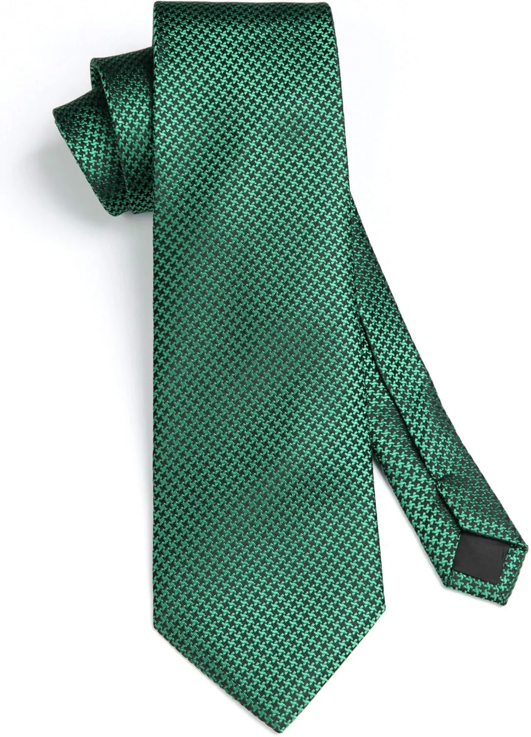 HISDERN Ties for Men Solid Houndstooth Neckties Handkerchief Formal Business Tie & Pocket Square Set Wedding Party
