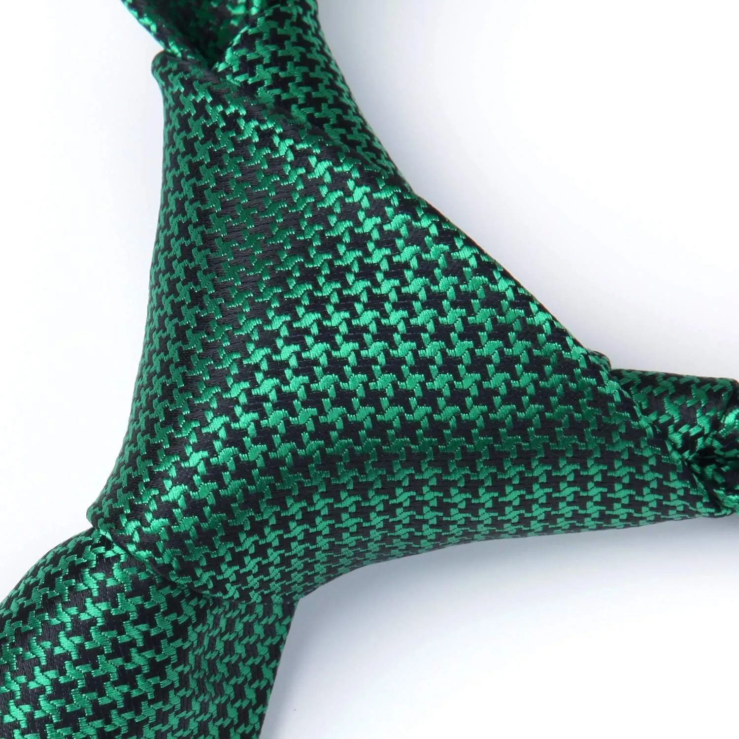 HISDERN Ties for Men Solid Houndstooth Neckties Handkerchief Formal Business Tie & Pocket Square Set Wedding Party