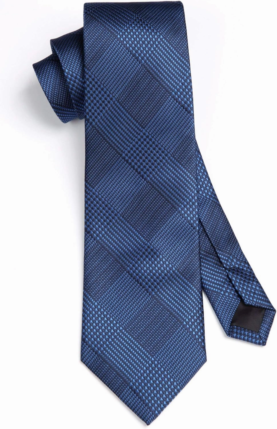 HISDERN Ties for Men Solid Houndstooth Neckties Handkerchief Formal Business Tie & Pocket Square Set Wedding Party