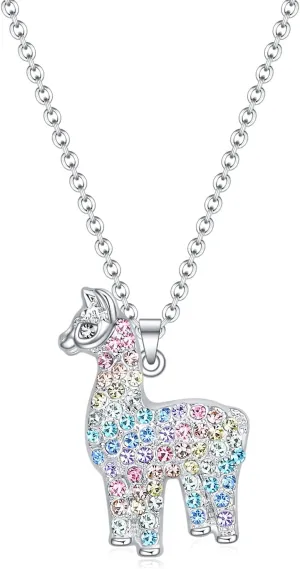 Horse Wolf Giraffe Dinosaur Necklace Gifts,Flamingo Elephant Sloth Llama Mermaid Necklaces Jewelry for Women