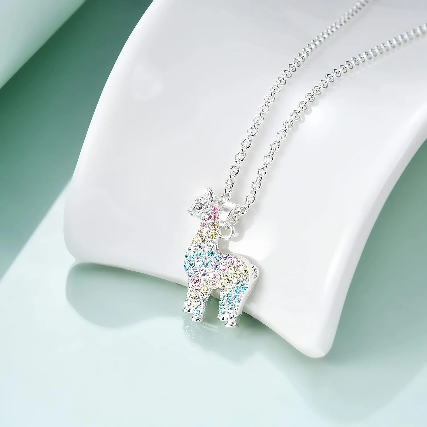 Horse Wolf Giraffe Dinosaur Necklace Gifts,Flamingo Elephant Sloth Llama Mermaid Necklaces Jewelry for Women