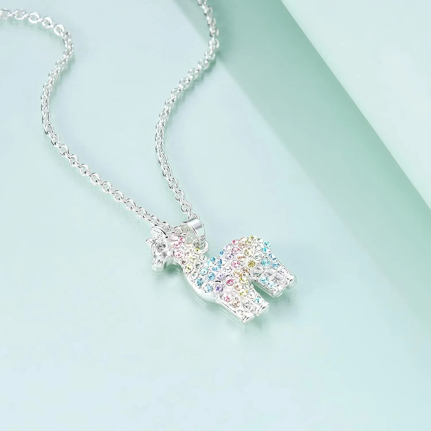 Horse Wolf Giraffe Dinosaur Necklace Gifts,Flamingo Elephant Sloth Llama Mermaid Necklaces Jewelry for Women