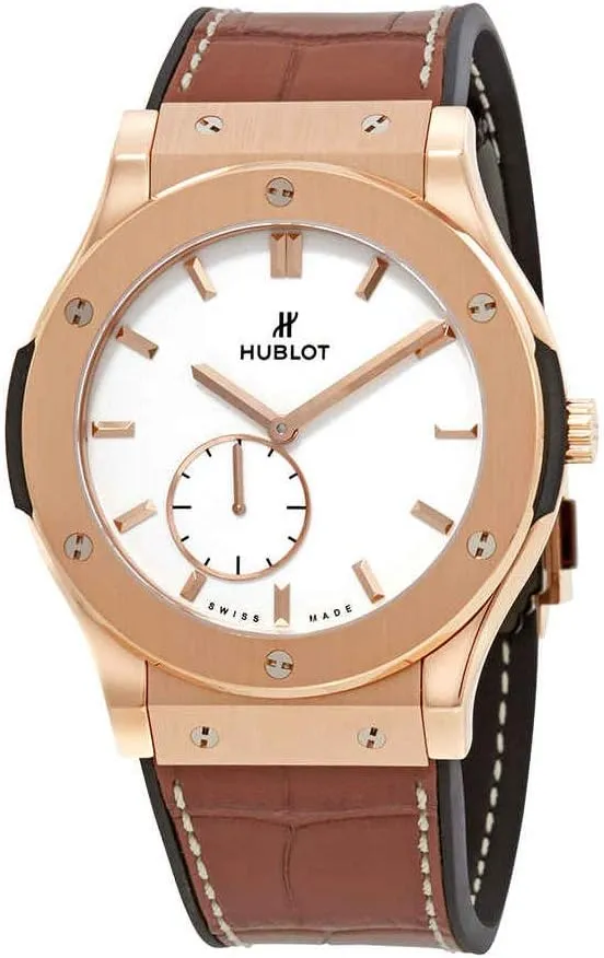 Hublot Classic Fusion Classico Ultra Thin 18kt Rose Gold White Dial Men's Watch 515.OX.2210.LR