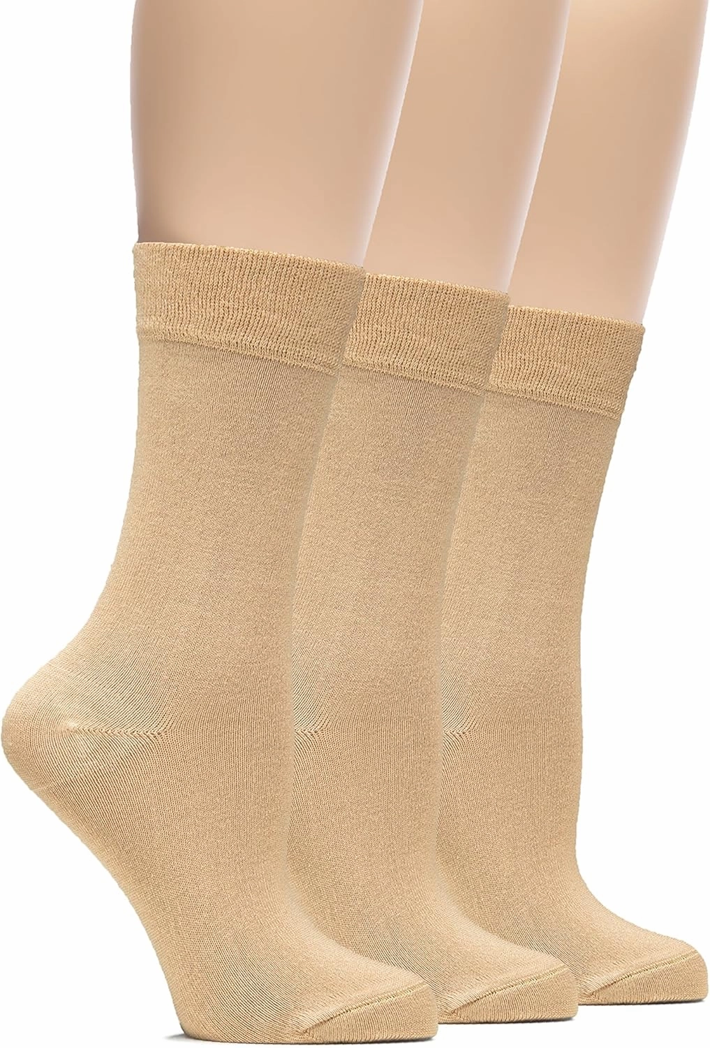 Hugh Ugoli Womens Bamboo Dress Socks, Extremely Soft, Thin, Crew Socks for Business Trouser Casual, Non-Binding, 3-6 Pairs