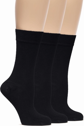 Hugh Ugoli Womens Bamboo Dress Socks, Extremely Soft, Thin, Crew Socks for Business Trouser Casual, Non-Binding, 3-6 Pairs