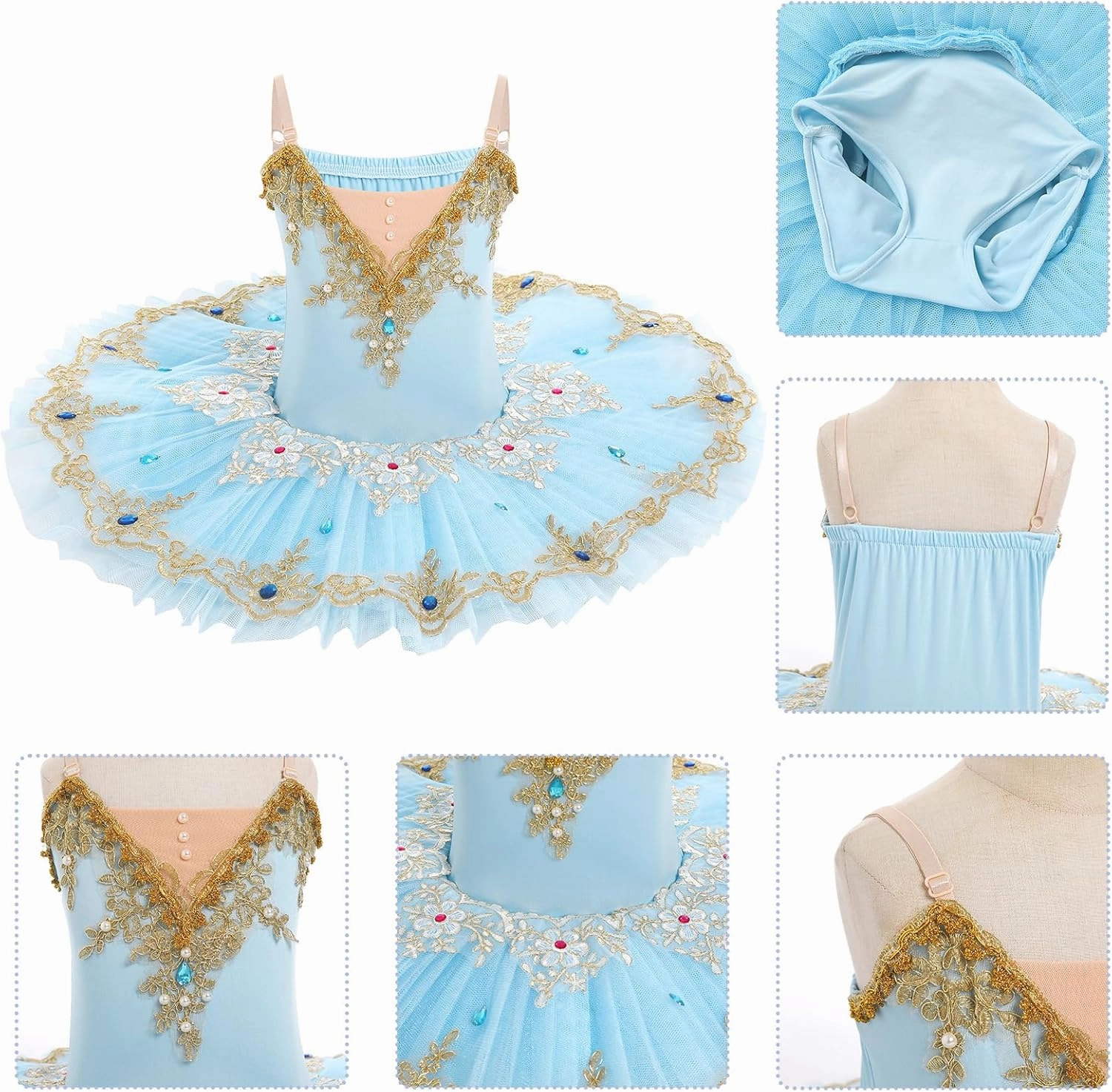 IBAKOM Little Ballerina Swan Lake Costume Shiny Seuqins Girl Ballet Leotard Platter Tutu Professional Toddler Ballet Dress