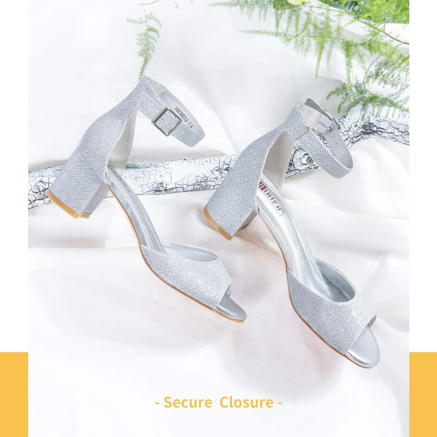 IDIFU Women's Candie Low Block Heels Sandals Peep Toe Chunky Ankle Strap Wedding Dress Shoes