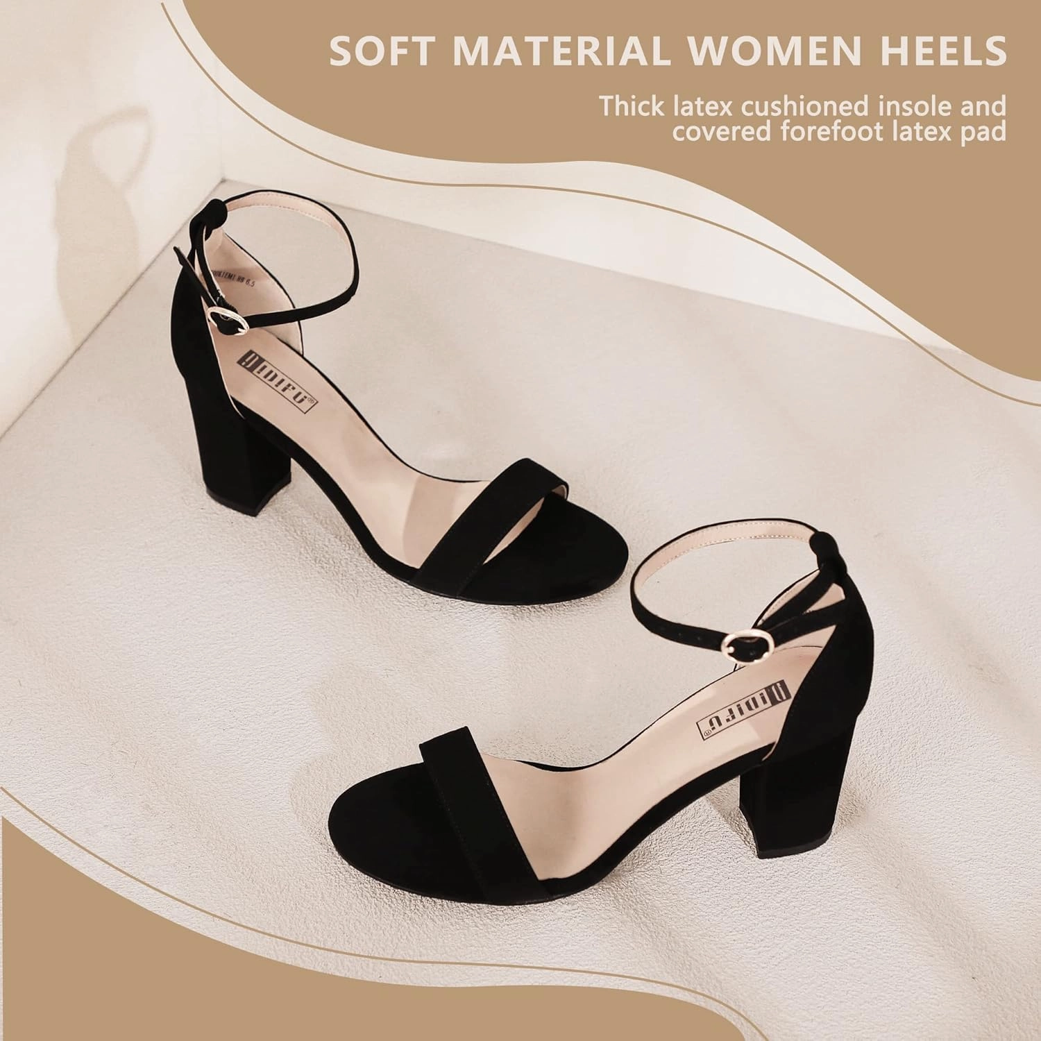 IDIFU Women's 3 Inch Heel Sandals for Women