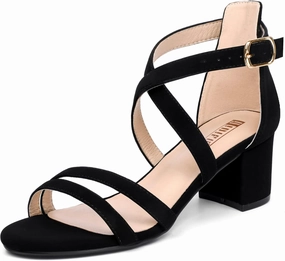 IDIFU Women's Block Low Chunky Heel Strappy Sandals Open Toe Ankle Strap Dress Wedding Evening Shoe for Women Bridal