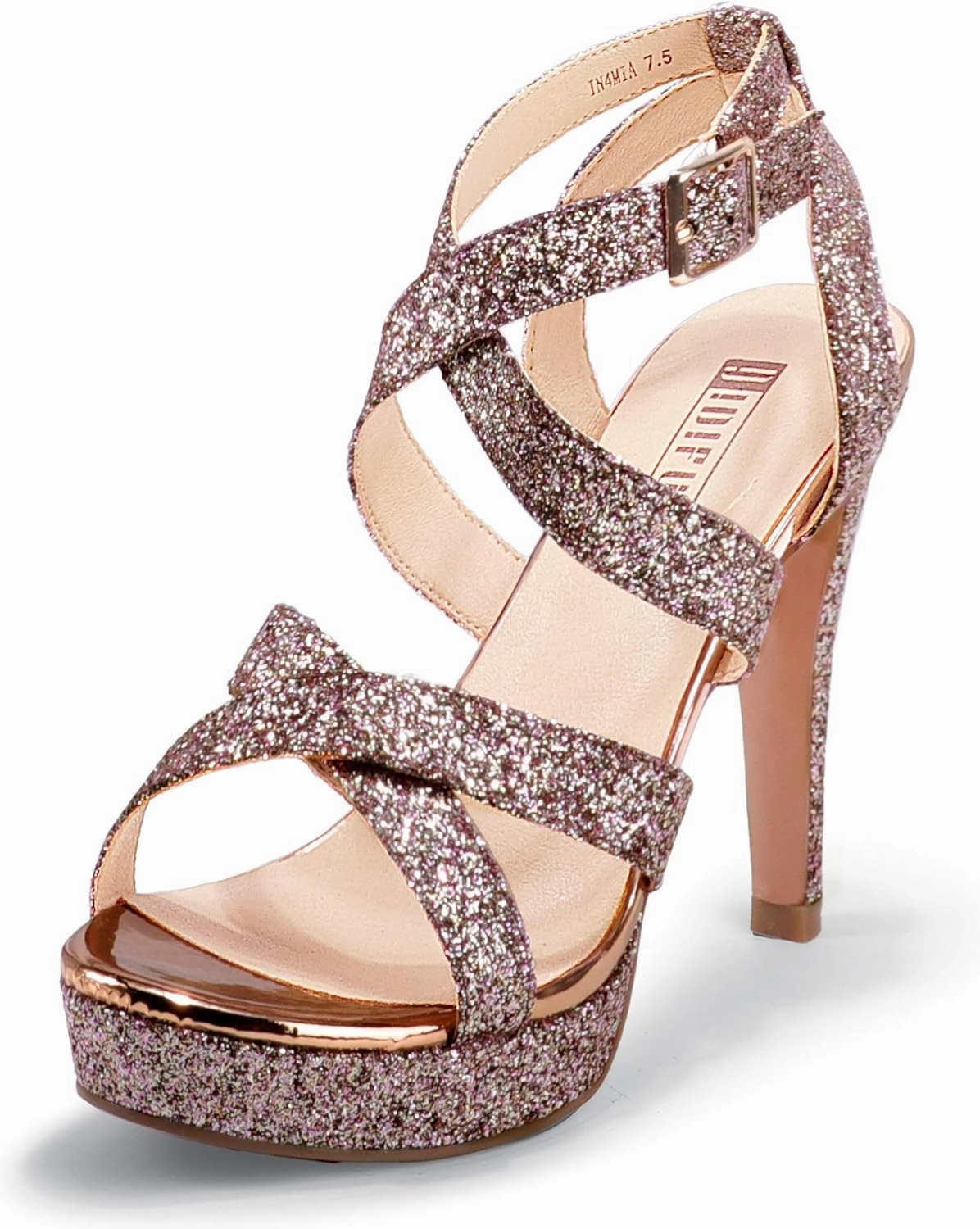 IDIFU Women's Dress Platform High Heels Strappy Heeled Sandals Open Toe Ankle Strap Shoes for Women Wedding Bridal Homecoming