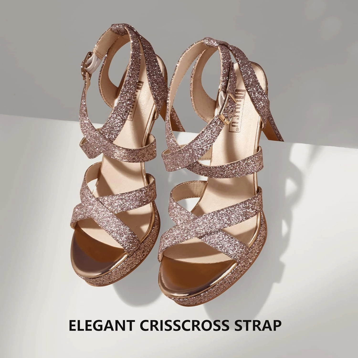 IDIFU Women's Dress Platform High Heels Strappy Heeled Sandals Open Toe Ankle Strap Shoes for Women Wedding Bridal Homecoming