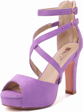 IDIFU Women's IN4 Platform Heels Strappy Chunky Heels For Women Dressy Peep Toe High Heels For Women Bridal Wedding Shoes For Bride On Evening Prom