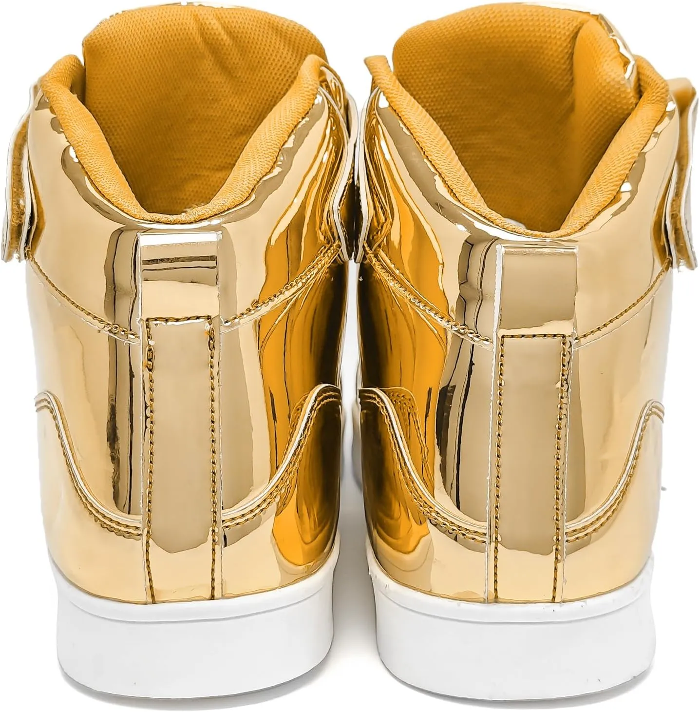 IGxx Sequins Shoes for Kids Boys Fashion Sparkle Gold Shoes Bling Shiny High Top Sneakers Girls Hook&Loop