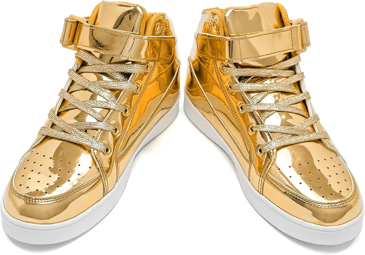 IGxx Sequins Shoes for Kids Boys Fashion Sparkle Gold Shoes Bling Shiny High Top Sneakers Girls Hook&Loop