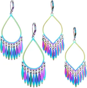 Indian Earrings For Women, Chandelier Earrings, Boho Feather Gold Tassel Dangling Bollywood Leaf Dangle Large Statement Bohemian Jewelry Mexican Long Drop Black Earrings With Lever Backs