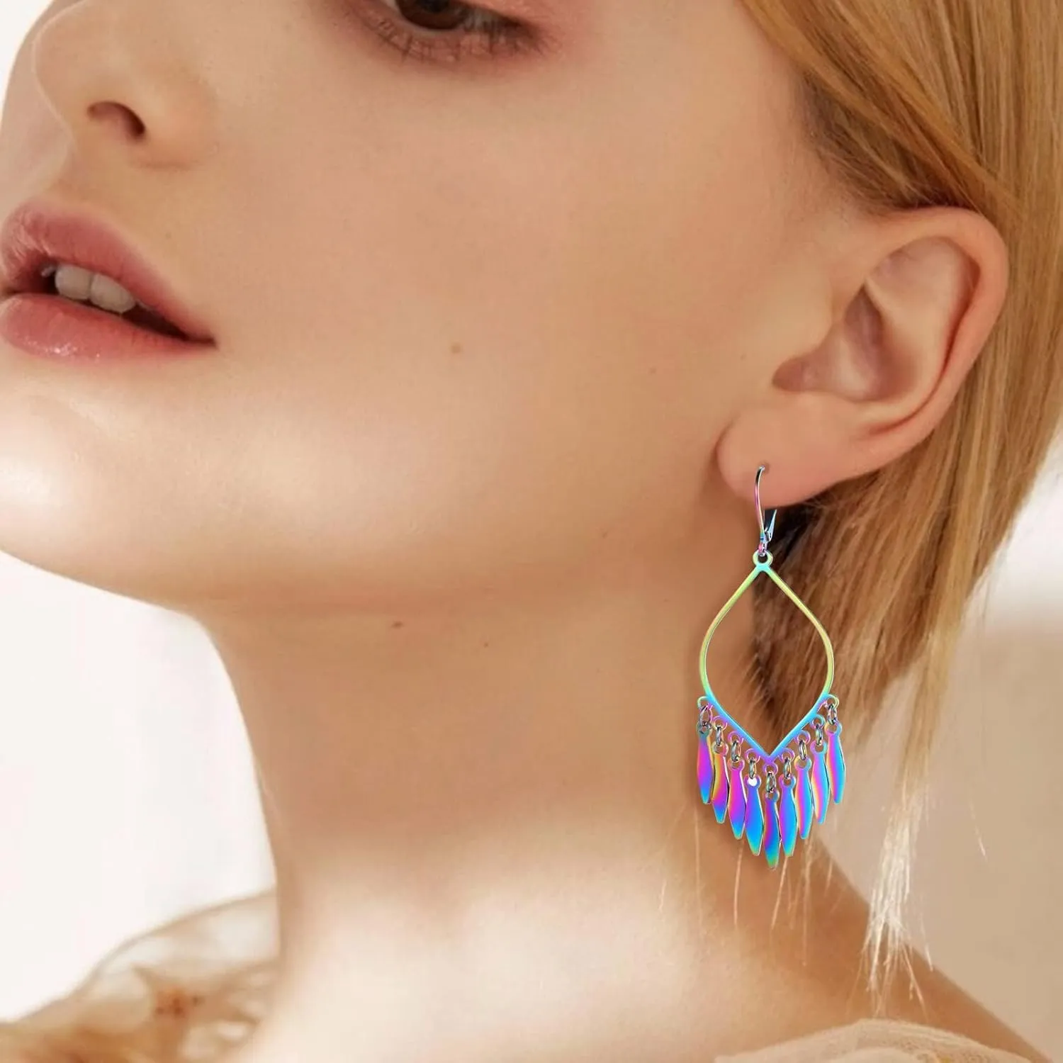 Indian Earrings For Women, Chandelier Earrings, Boho Feather Gold Tassel Dangling Bollywood Leaf Dangle Large Statement Bohemian Jewelry Mexican Long Drop Black Earrings With Lever Backs