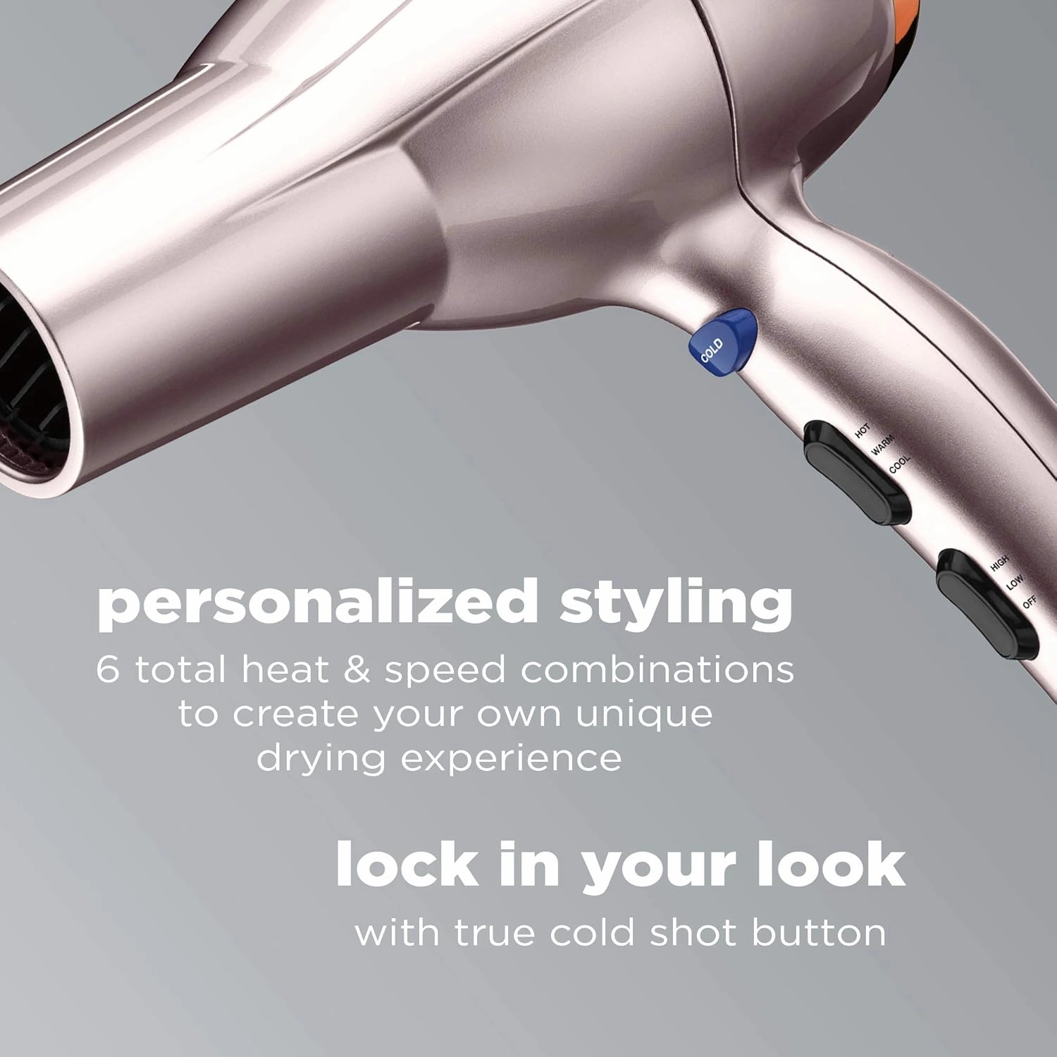 INFINITIPRO BY CONAIR Hair Dryer with Diffuser | Volume and Shine Pro AC Motor Blow Dryer | Includes Diffuser and Concentrator | Rose Gold