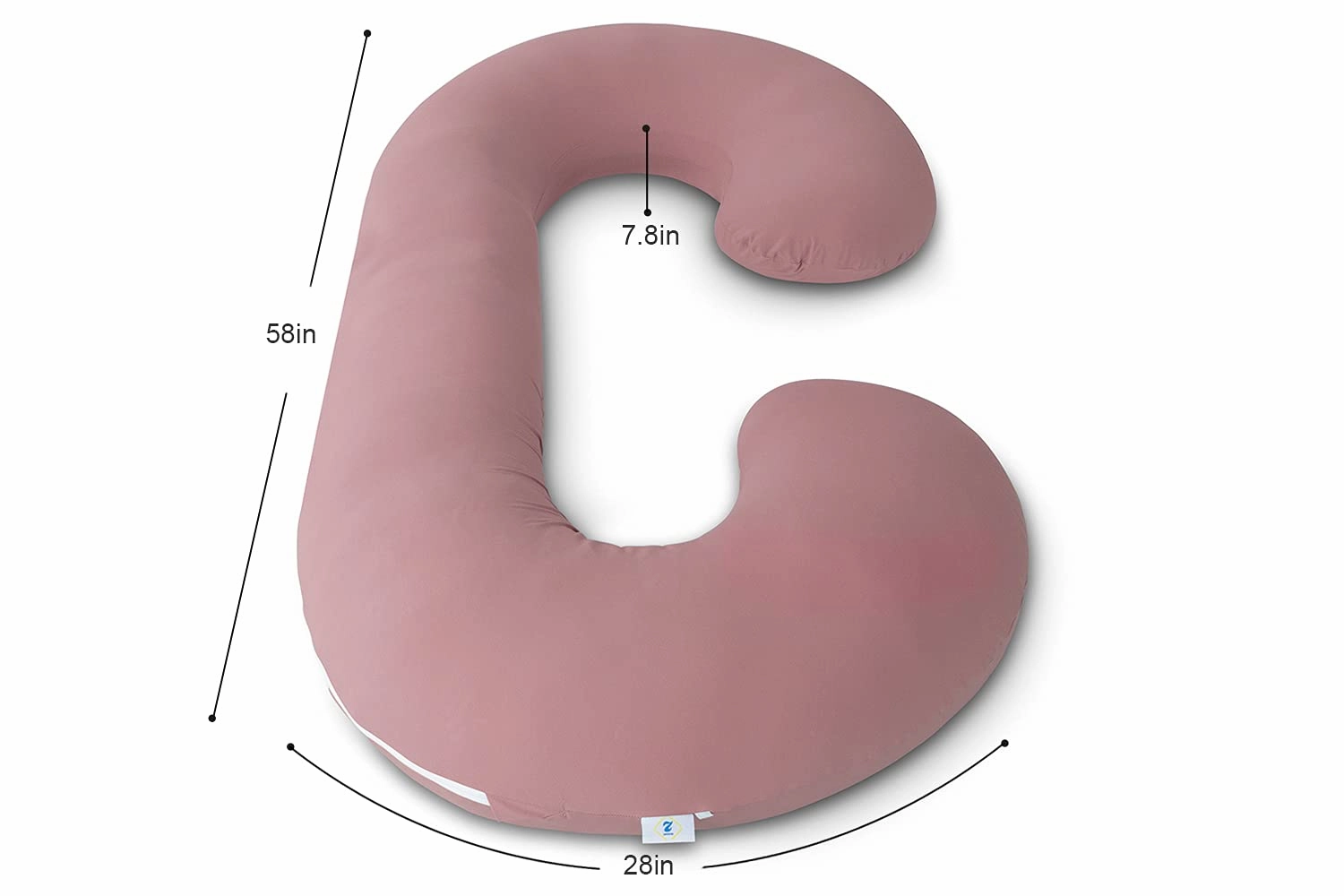 INSEN Cooling Pregnancy Pillow, Maternity Pillow with Soft Cotton Cover, C Shaped for Pregnant Sleeping (Cooling Cotton-Pink)