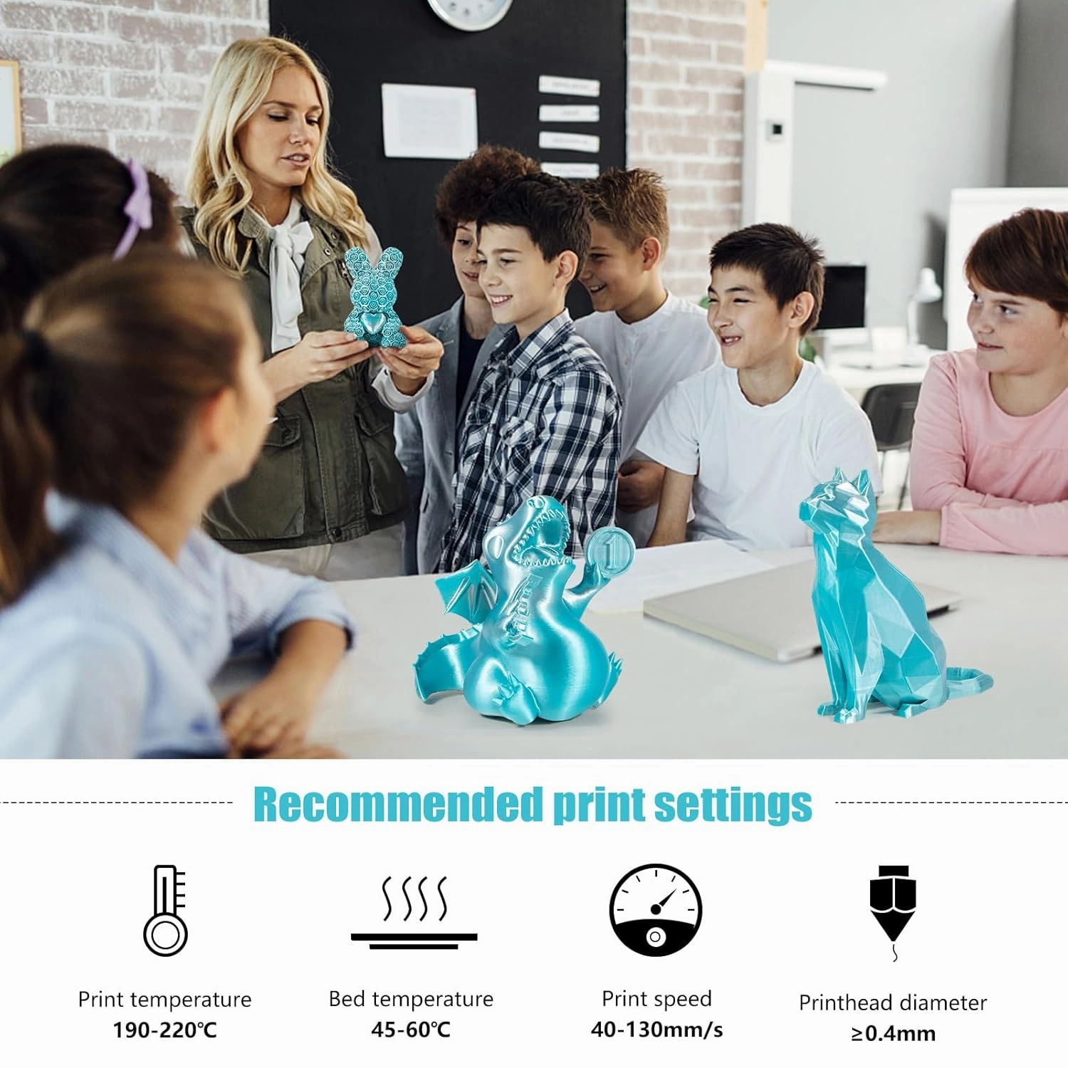 iSANMATE 3D Printer Filament, PLA Filament 1.75mm Dual Color Filament, Shiny Silk PLA Coextruded Filament, 1 kg/Spool (Lake Green and Silver)