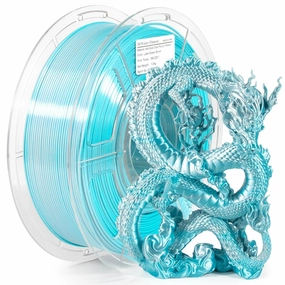 iSANMATE 3D Printer Filament, PLA Filament 1.75mm Dual Color Filament, Shiny Silk PLA Coextruded Filament, 1 kg/Spool (Lake Green and Silver)