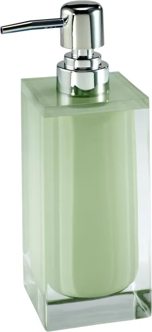 IZOD - Lotion Dispenser/Soap Dispenser, Clear Resin Countertop Accessories, Modern Bathroom Decor (Marina Green)