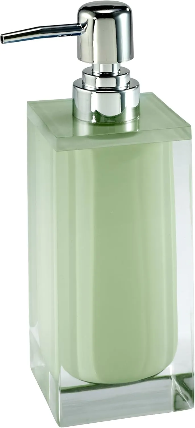 IZOD - Lotion Dispenser/Soap Dispenser, Clear Resin Countertop Accessories, Modern Bathroom Decor (Marina Green)