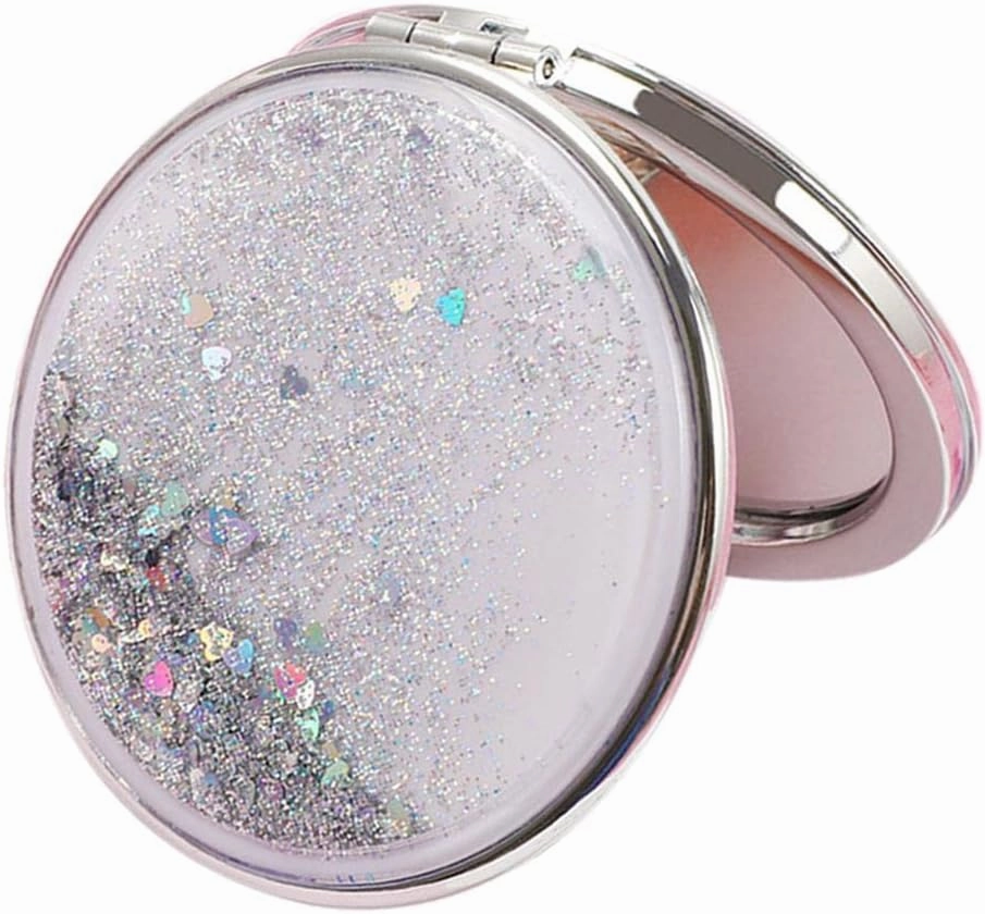 Jojomis Make-up Mirror Compact Mirror Portable Hand Mirror Round Mini Mirror - Silver, Round