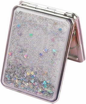 Jojomis Make-up Mirror Compact Mirror Portable Hand Mirror Round Mini Mirror - Silver, Square