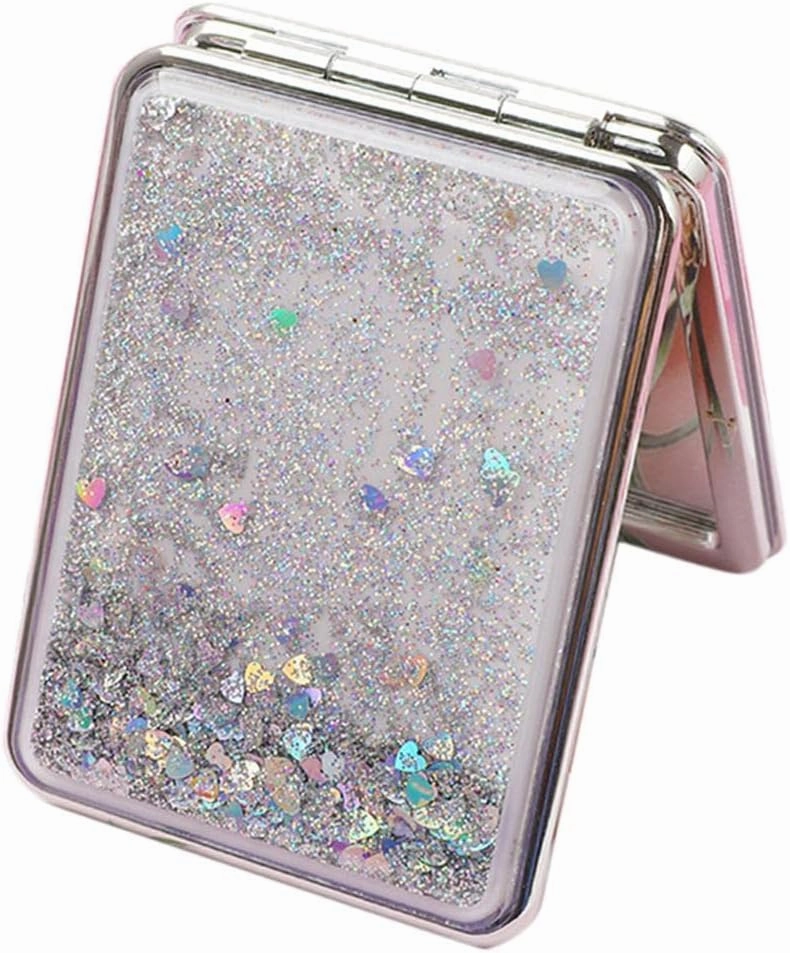 Jojomis Make-up Mirror Compact Mirror Portable Hand Mirror Round Mini Mirror - Silver, Square