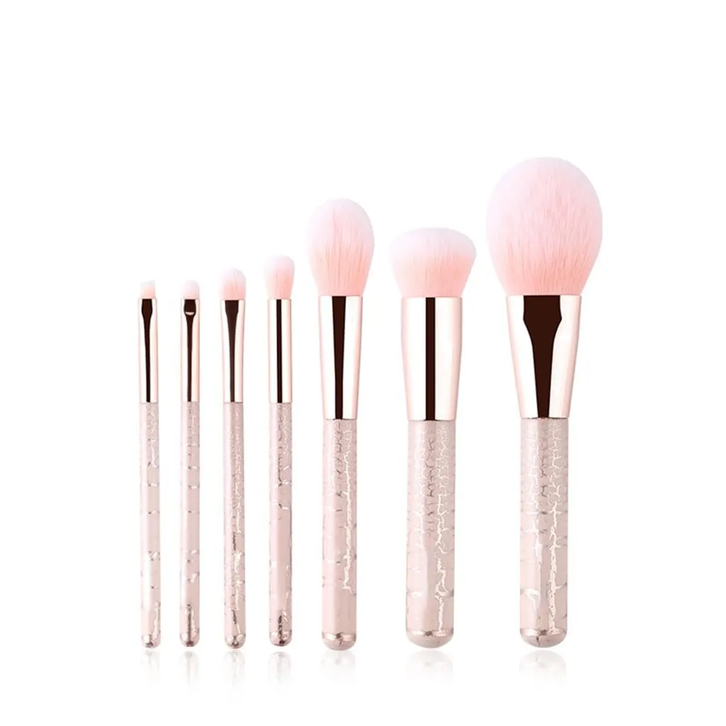JSEIAJB Rose Gold 7pcs Makeup Brush Set Beauty Tools Loose Powder Brush Eyeshadow Brush Handle
