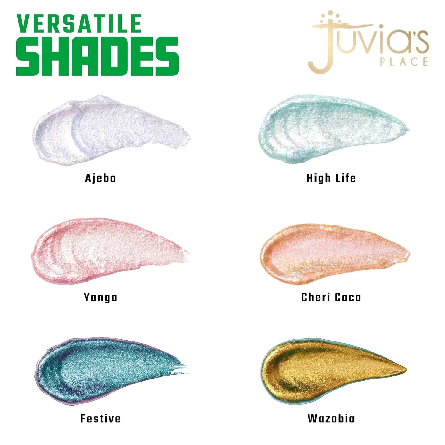 Juvia's Place Liquid Eyeshadow Culture 2 Ajebo - Multichrome, Metallic, Glitter & Iridescent Eyeshadow, Sparkly Eye Shimmer