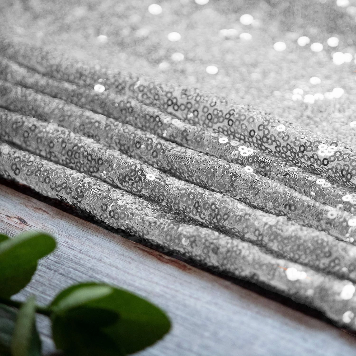 JYFLZQ Silver Sequin Backdrop Curtains 7ft x 7ft 1 Panel Glitter Photo Booth Backdrops Sparkly Photography Background Drapes for Parties Wedding Bridal Showers