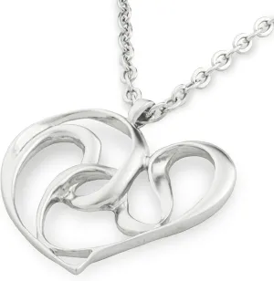 KA-TAL' Heart Pendant Necklace Silver Tone with Long 24" Chain  2" Extender Gift Boxed