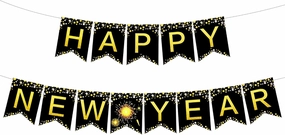 KatchOn Happy New Year Banner - Large 10 Feet No DIY | New Years Eve Banner 2025, Decorations 2025