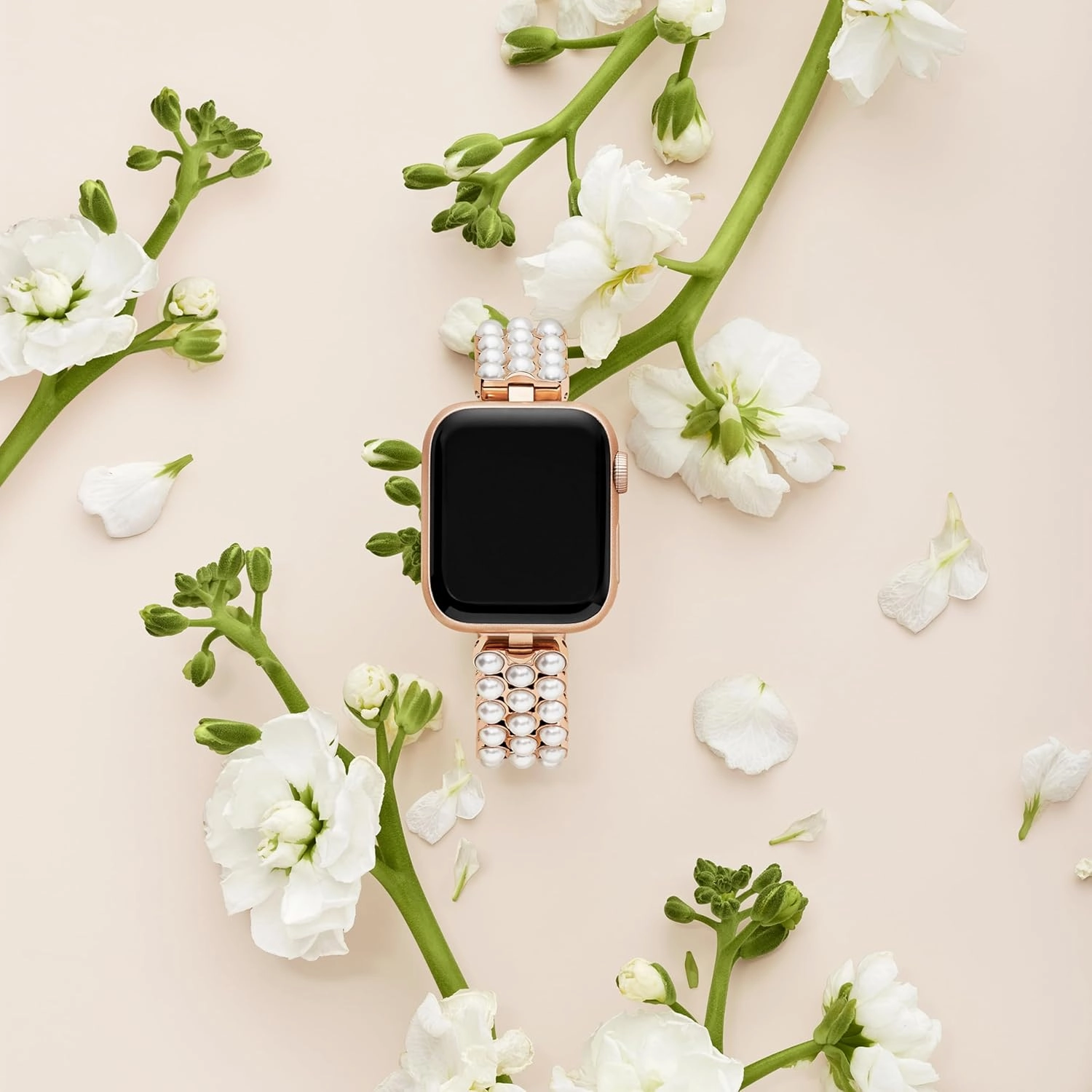Kate Spade New York Designer Interchangeable Stainless Steel Band Compatible with Your 38/40/41mm Apple Watch Series 9/8/7/6/5/4/3/2/1/SE