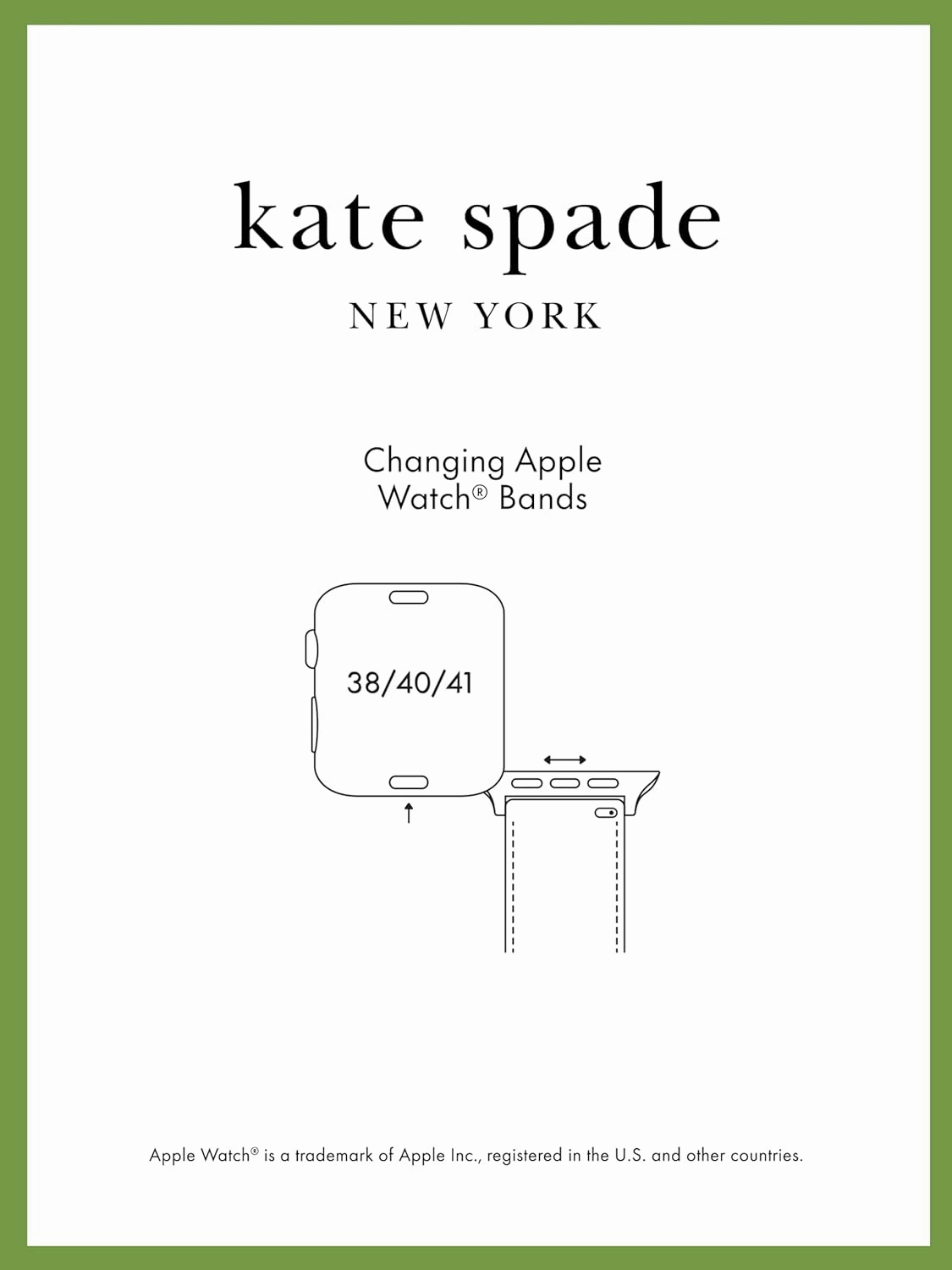Kate Spade New York Designer Interchangeable Stainless Steel Band Compatible with Your 38/40/41mm Apple Watch Series 9/8/7/6/5/4/3/2/1/SE