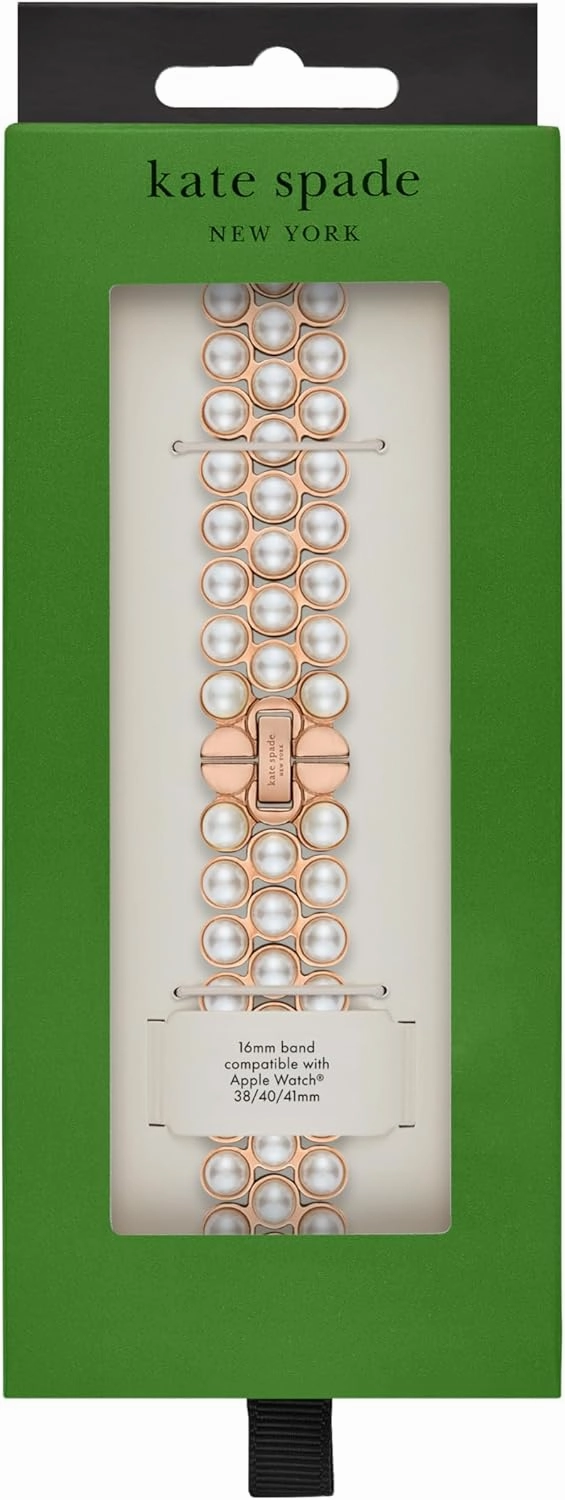 Kate Spade New York Designer Interchangeable Stainless Steel Band Compatible with Your 38/40/41mm Apple Watch Series 9/8/7/6/5/4/3/2/1/SE