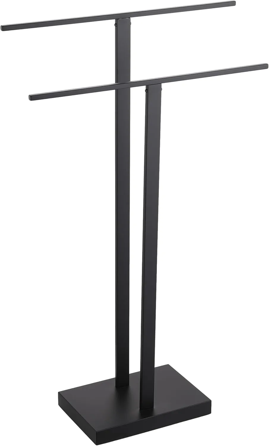 KES Free Standing Towel Rack Bathroom, Standing Towel Rack Floor with Weighted Base 2-Tier, Double Bath Towel Holder 18/8 Stainless Steel Matte Black, BTH231-BK