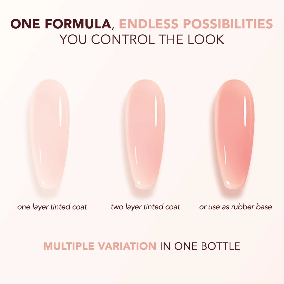 KIARA SKY Tinted Rubber Top Coat 0.5 oz | 2-in-1 Rubber Base & Top Coat - No Wipe Finish | Coral Silk