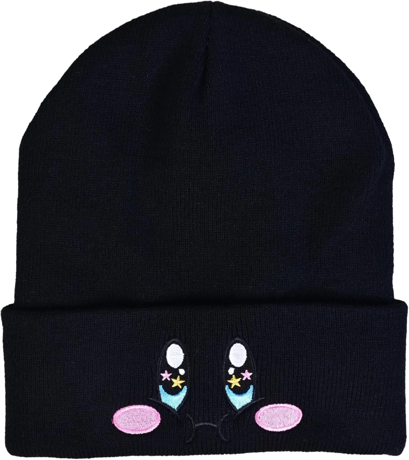 Kid-by Satin Lined Knit Beanie Cute Anime Hat with Embroidered Face, Acrylic with Silk Lining for Women & Men
