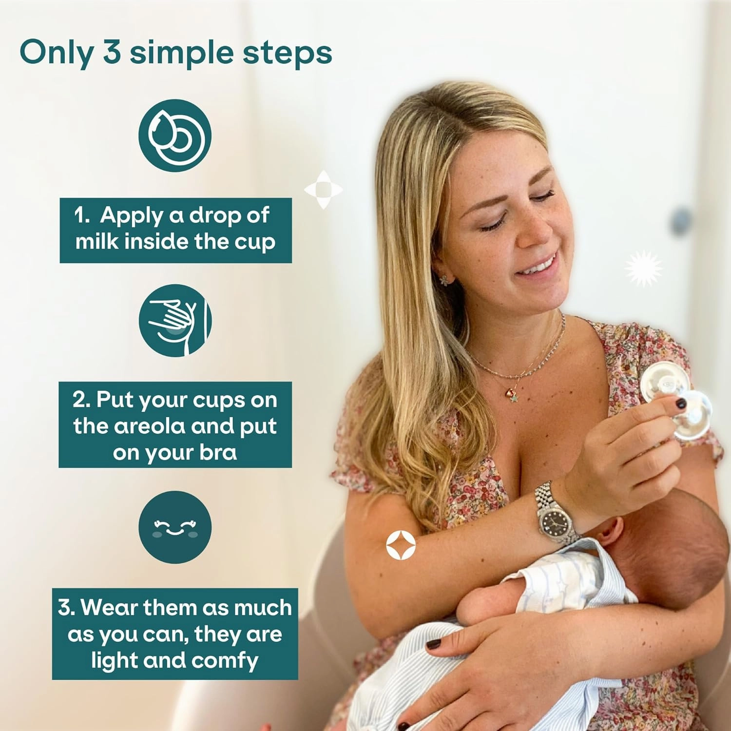 Koala Babycare The Original Silver Nursing Cups - Nipple Shields for Breastfeeding Newborn - Breastfeeding Essentials - Protect and Soothe - Tri-Laminate Silver - Standard Size